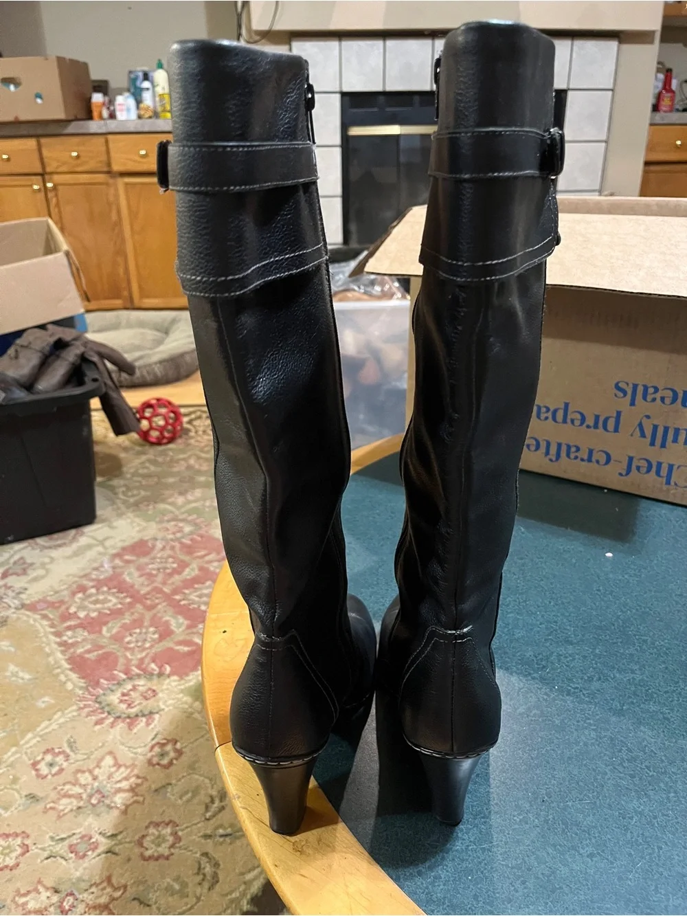 Franco Fortini Women's Black Knee-High Leather Boots 8.5 M